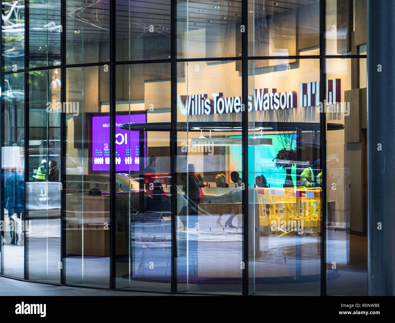 Willis Towers Watson Versicherungsgesellschaft Hauptsitz / Zentrale auf Lime Street in der City von London, Londons Finanzviertel Stockfoto