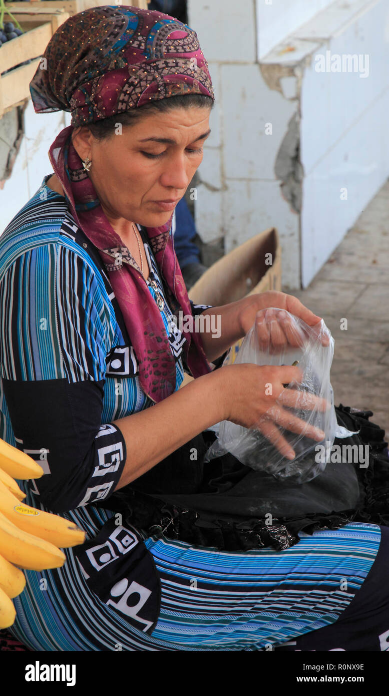 Usbekistan; Buchara; Markt, dem Essen, den Menschen, Stockfoto