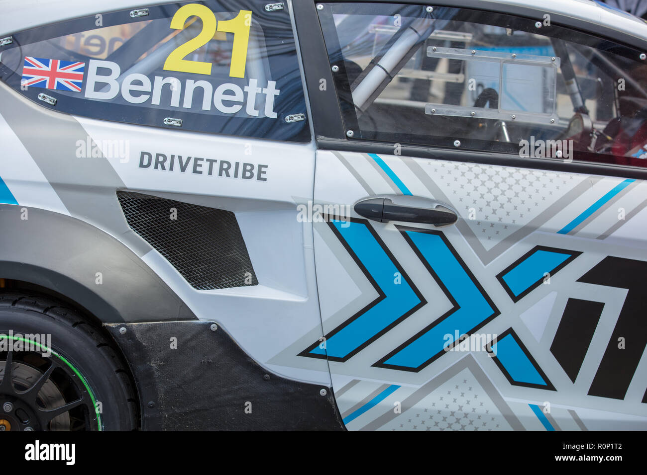 Ford Fiesta Supercar, von Oliver Bennett während der Britischen Meisterschaften, an der Illinois Route 66 Motor Show 2018, Regent Street London, UK. Stockfoto