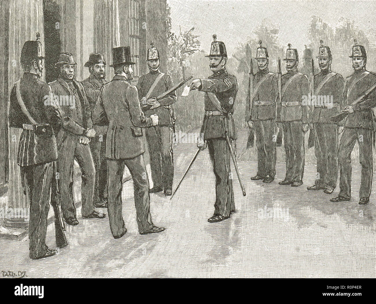 Die verhaftung der irischen Republikaner James Stephens, Gründer der Fenian Zeitung das irische Volk, 1865 Stockfoto