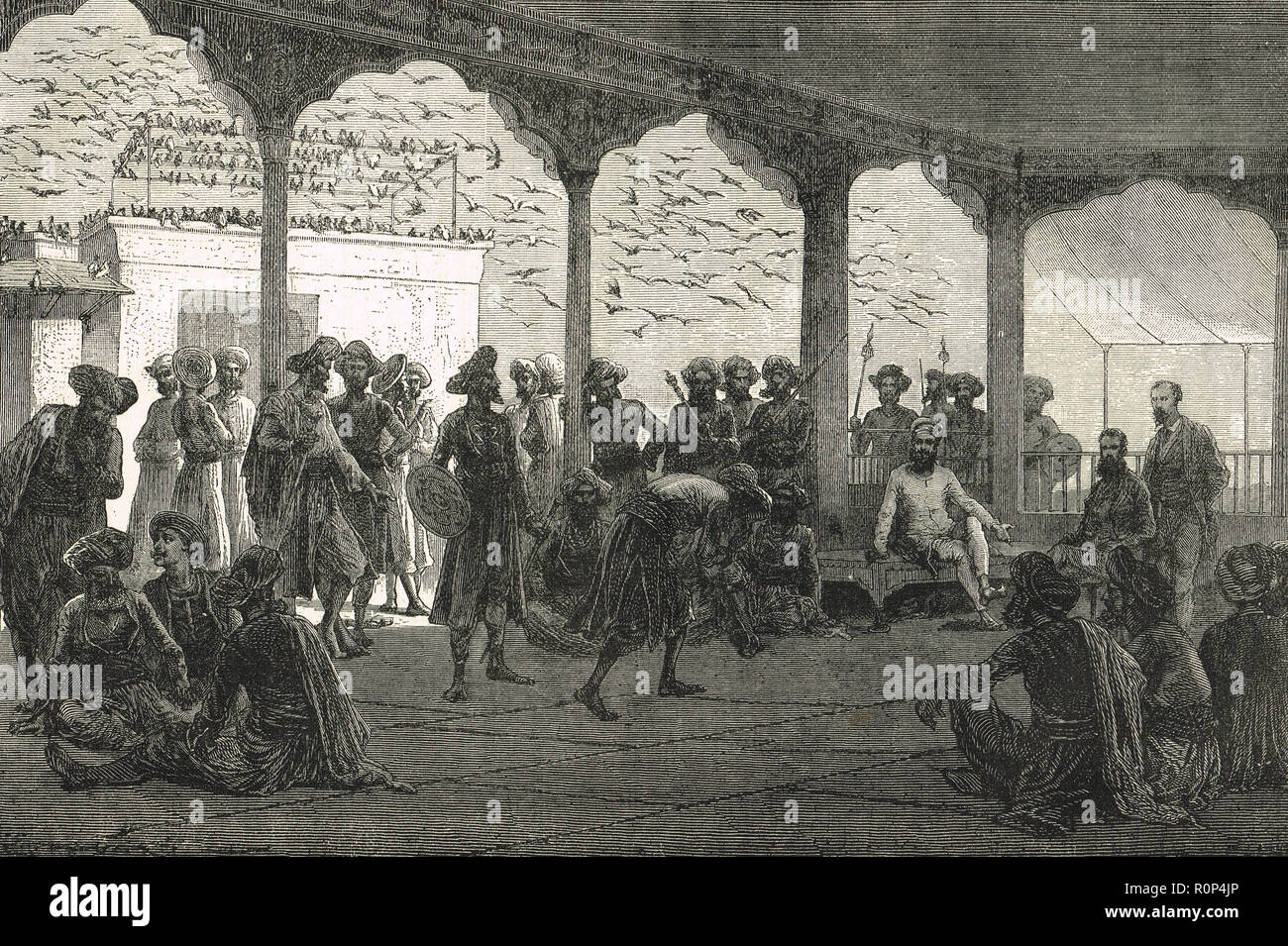 Hof des Guicowar von Baroda oder Gaekwad Maharaja von Baroda, Indien. Eine fürstliche Zustand der britischen Indien Stockfoto