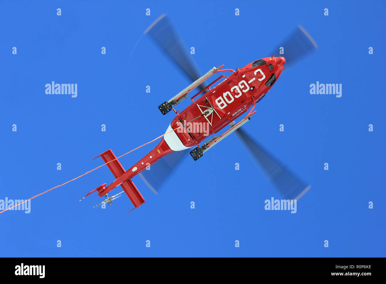 Kanadische Küstenwache, Bell 429 Hubschrauber zum CCGS Amundsen zugewiesen, Ansicht von unten Stockfoto