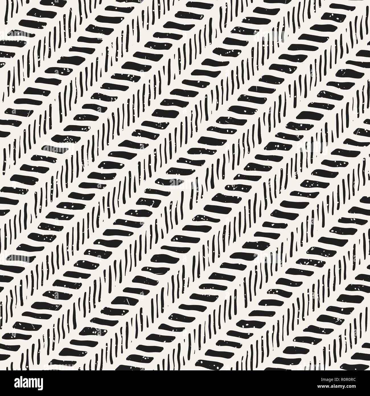Einfache Tinte geometrische Muster. Einfarbig Schwarz und Weiß Anschläge Hintergrund. Hand gezeichnet Textur für Ihr Design Stock Vektor