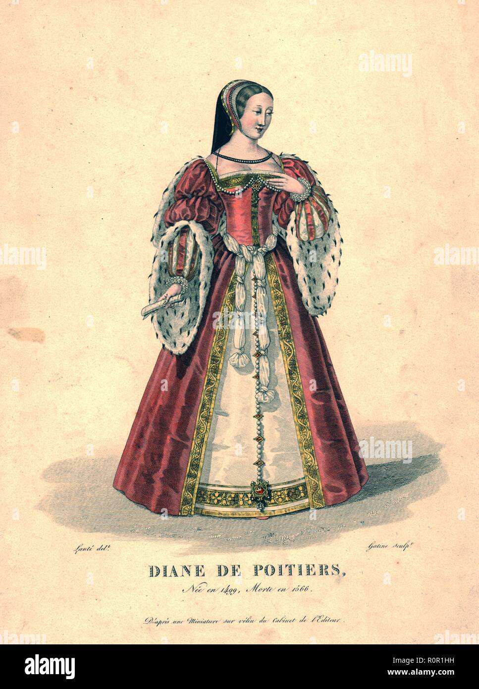 Diane de Poitiers, (Anfang 19. Jahrhundert). Schöpfer: Georges Jacques Gatine. Stockfoto