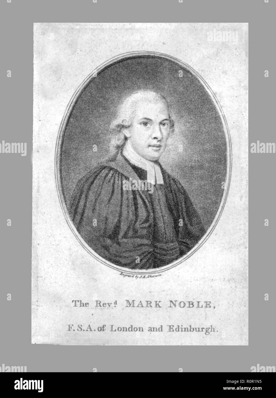 "Der Reverend Mark Noble', Ende des 18. Jahrhunderts. Schöpfer: John Keyse Sherwin. Stockfoto