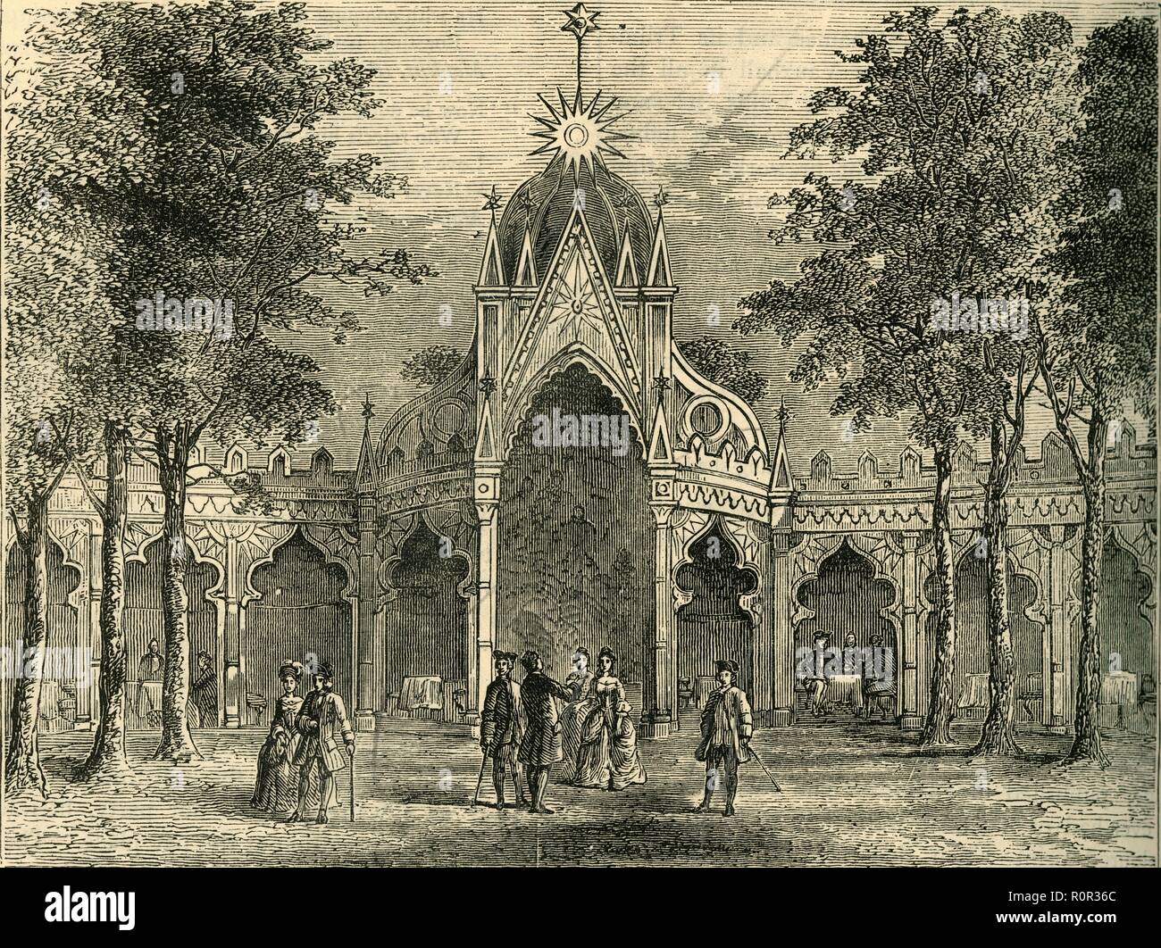 "Chinesischer Pavillon im Vauxhall Gardens', (c 1878). Schöpfer: Unbekannt. Stockfoto