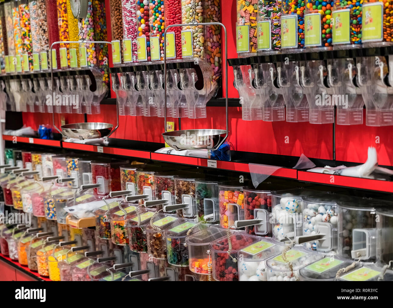 Auswahl von Penny candy in einem Candy Shop. Stockfoto