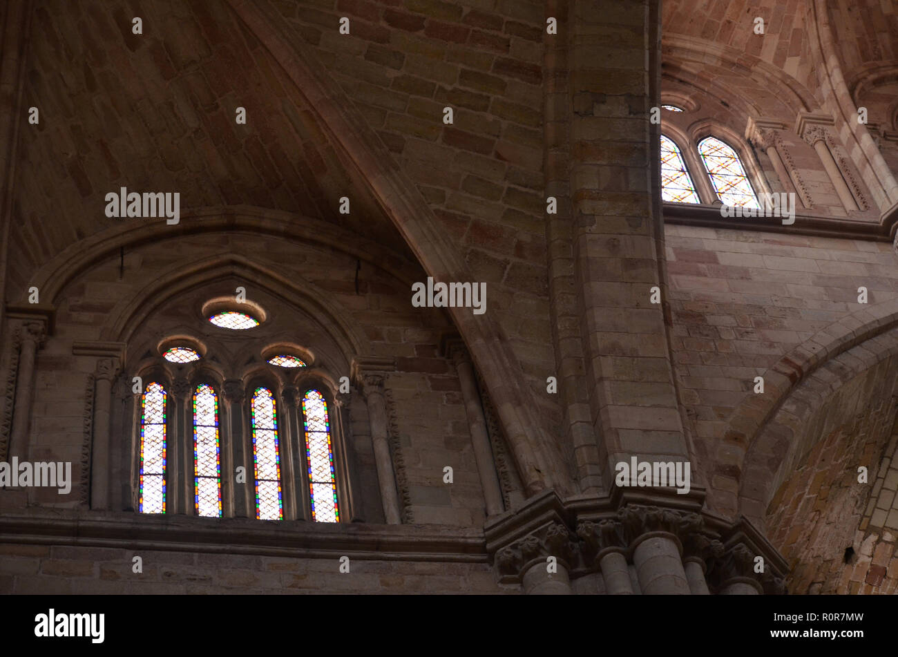 Indoor architektonischen Details des 15. Jahrhundert Guadalajara Kathedrale, Provinz Guadalajara, Spanien Stockfoto