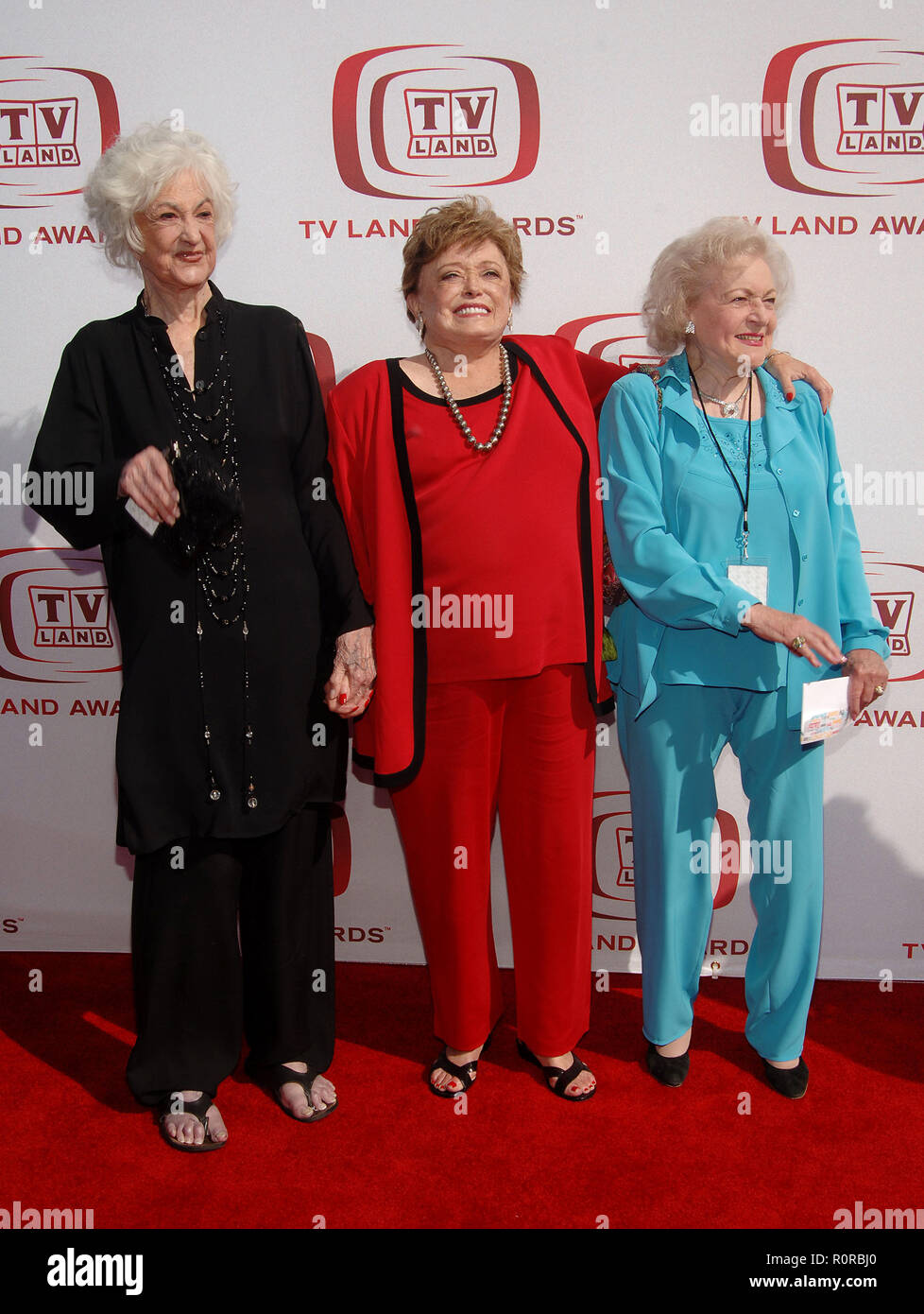 Die Golden Girls - Bea Arthur - Rue - Clanahan und Betty White - 6 TV Land Awards 2008 an der Barker Hangar in Los Angeles. in voller Länge Auge con Stockfoto