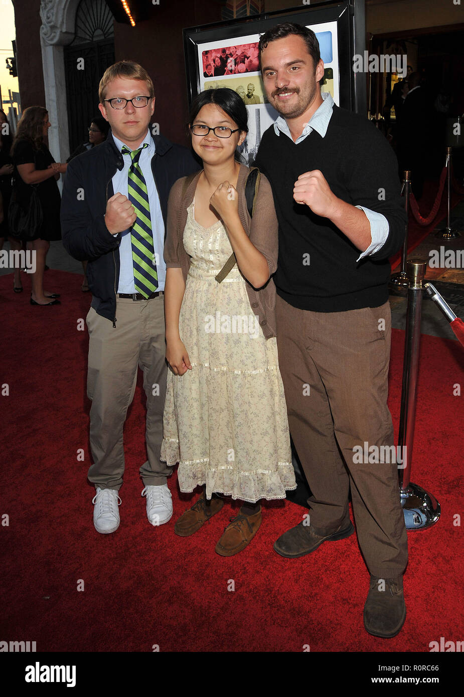 Der Regisseur Nick Jasenovic, Charlene Yi und Jake Johnson - Herz aus Papier Premiere auf der Vista Theater in Los Angeles. - Jasenovic  Stockfoto