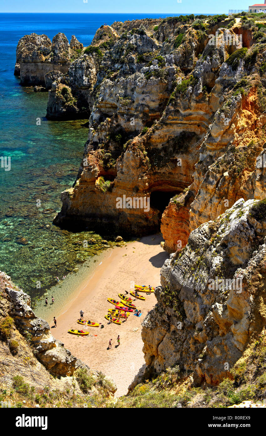Camilo Strand, Praia do Camilo, Lagos, Algarve, Portugal Stockfoto