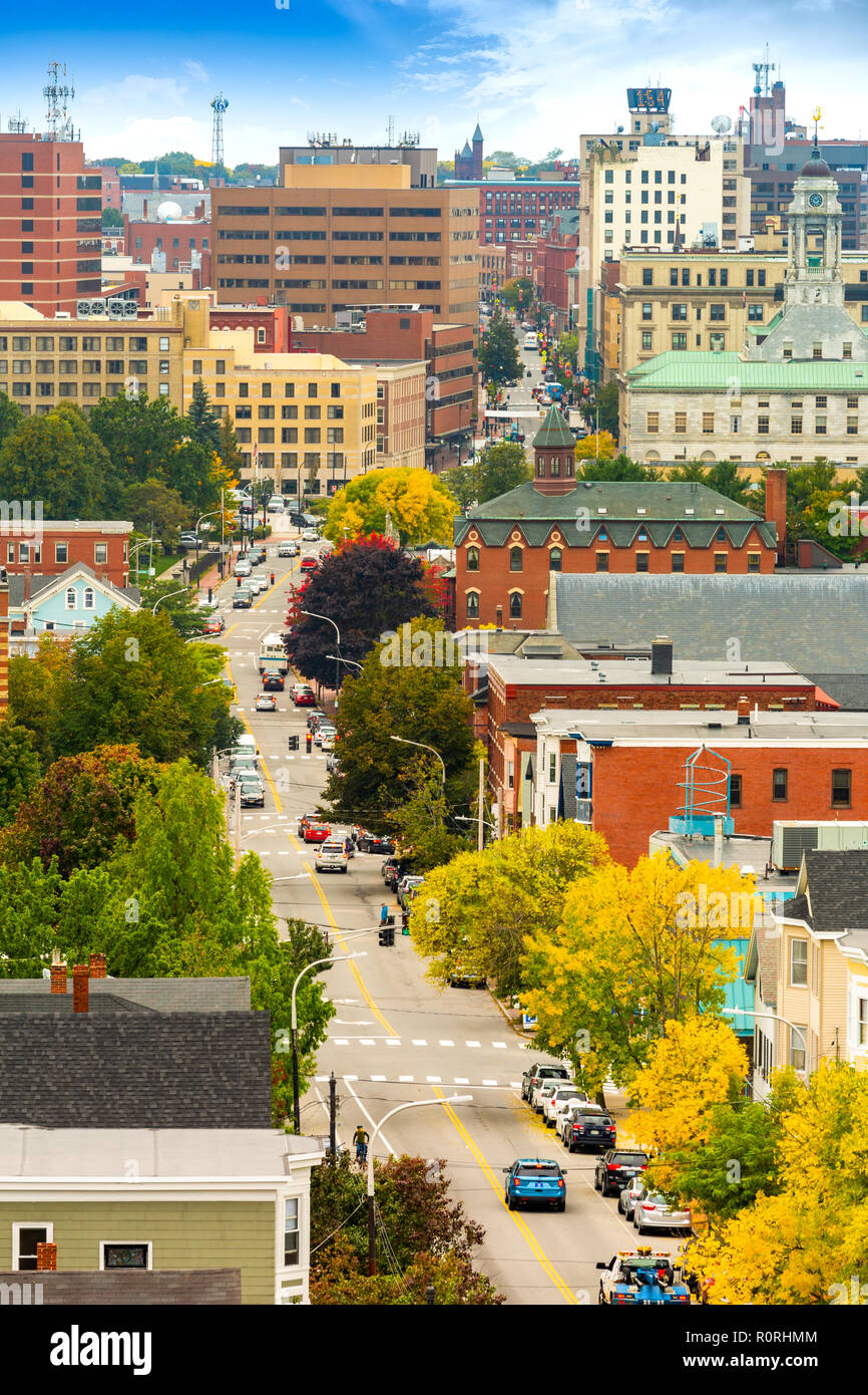 Luftbild der Innenstadt von Portland, Maine Stockfoto