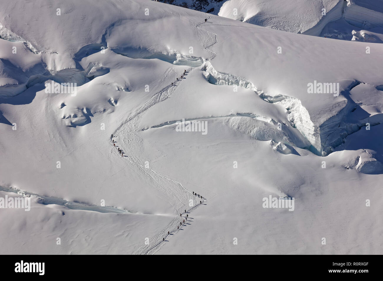 Pointe Lachenal, Chamonix, Frankreich, AuvergneRh ôneAlpes. Kletterer