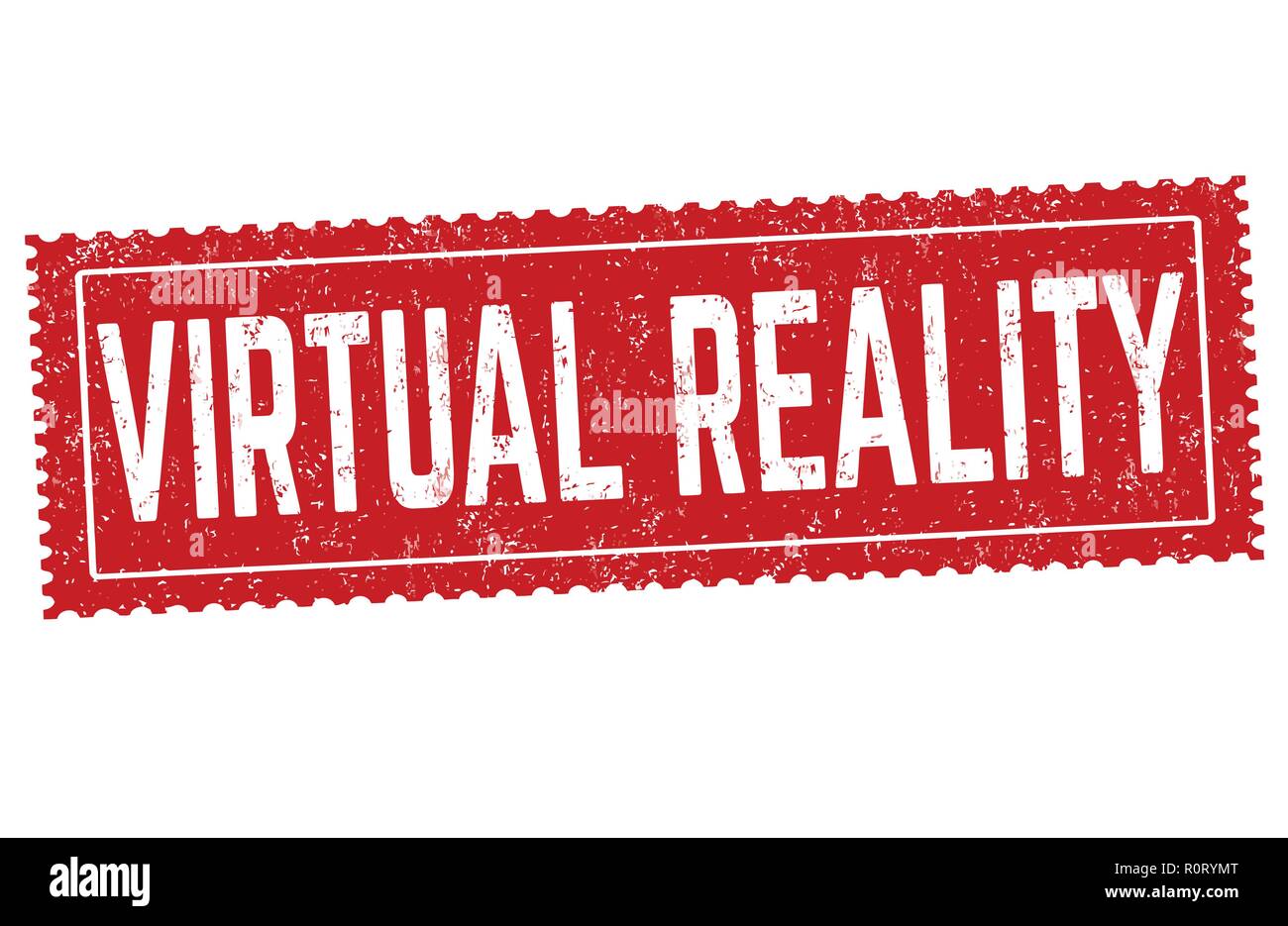 Virtuelle Realität Zeichen oder Stempel auf weißem Hintergrund, Vector Illustration Stock Vektor