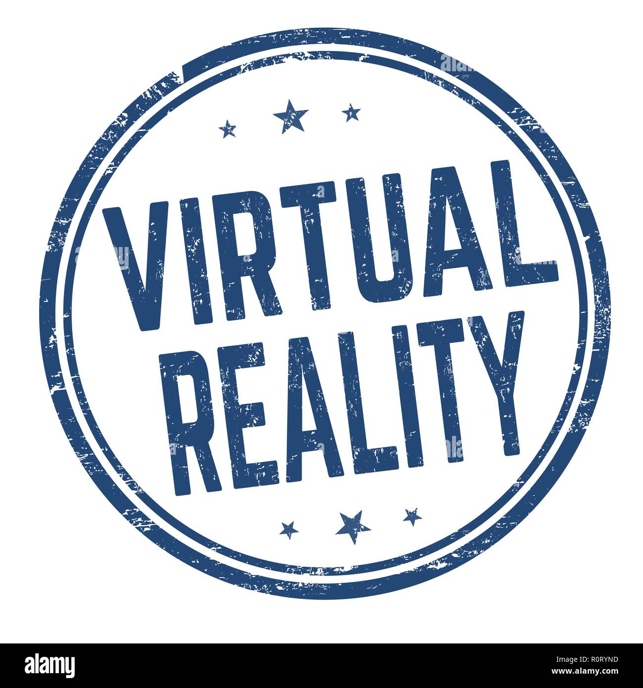 Virtuelle Realität Zeichen oder Stempel auf weißem Hintergrund, Vector Illustration Stock Vektor