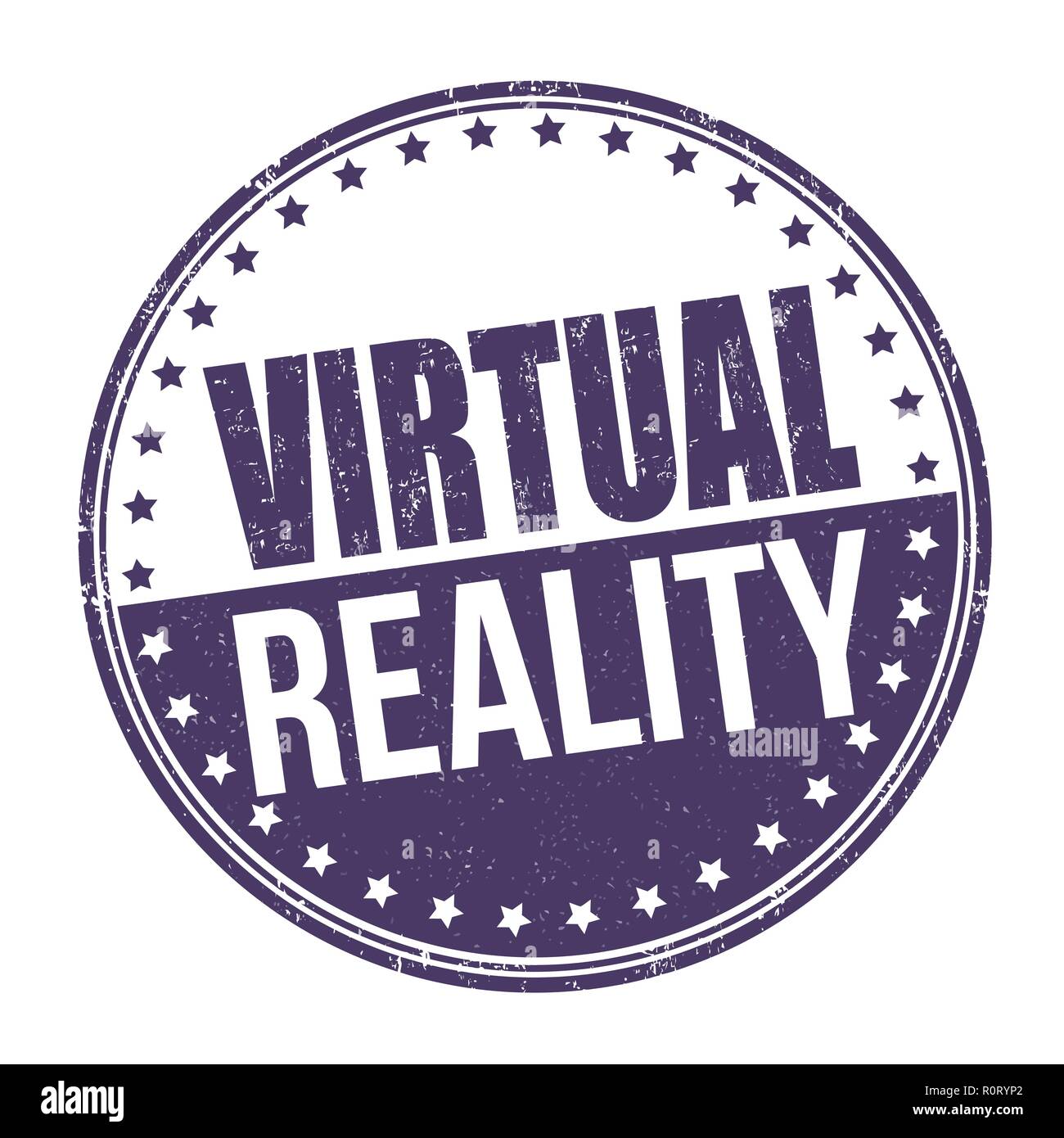 Virtuelle Realität Zeichen oder Stempel auf weißem Hintergrund, Vector Illustration Stock Vektor