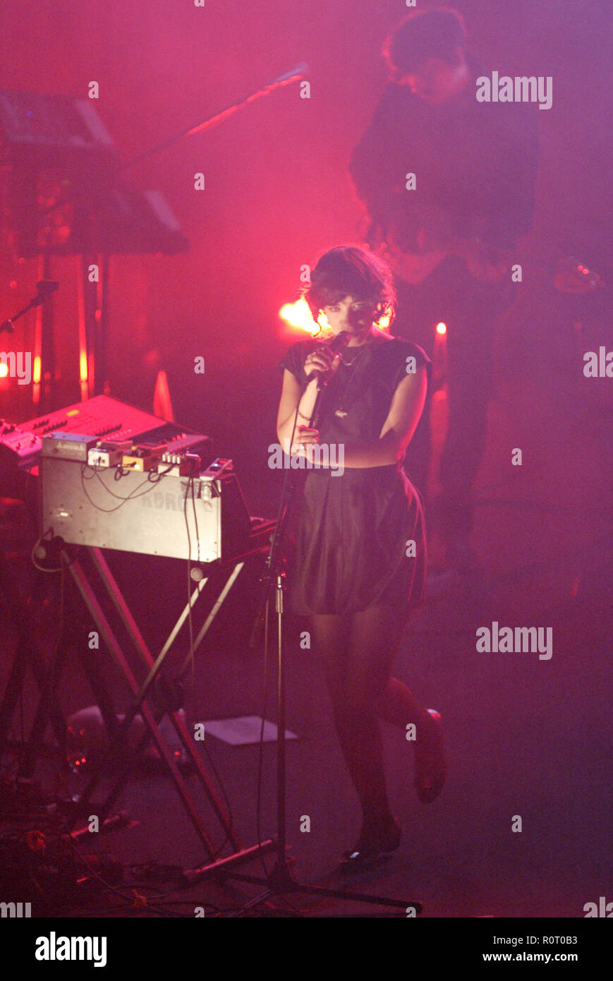 Ladytron live im Konzert an Sydney Opera House als Teil von leuchtenden Festival Brian Eno ab 26. Mai veranstaltet wird, vom 14. Juni 2009. Sydney, Australien. 03.06.09. Stockfoto