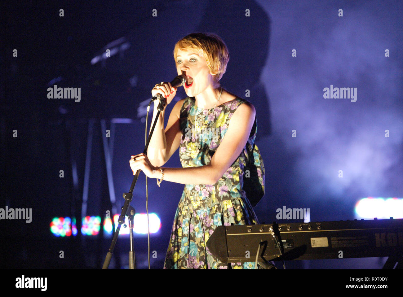 Ladytron live im Konzert an Sydney Opera House als Teil von leuchtenden Festival Brian Eno ab 26. Mai veranstaltet wird, vom 14. Juni 2009. Sydney, Australien. 03.06.09. Stockfoto
