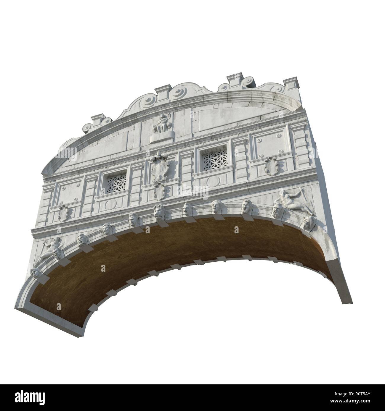 Brücke der Seufzer in Venedig, Italien auf Weiß. 3D-Darstellung Stockfoto