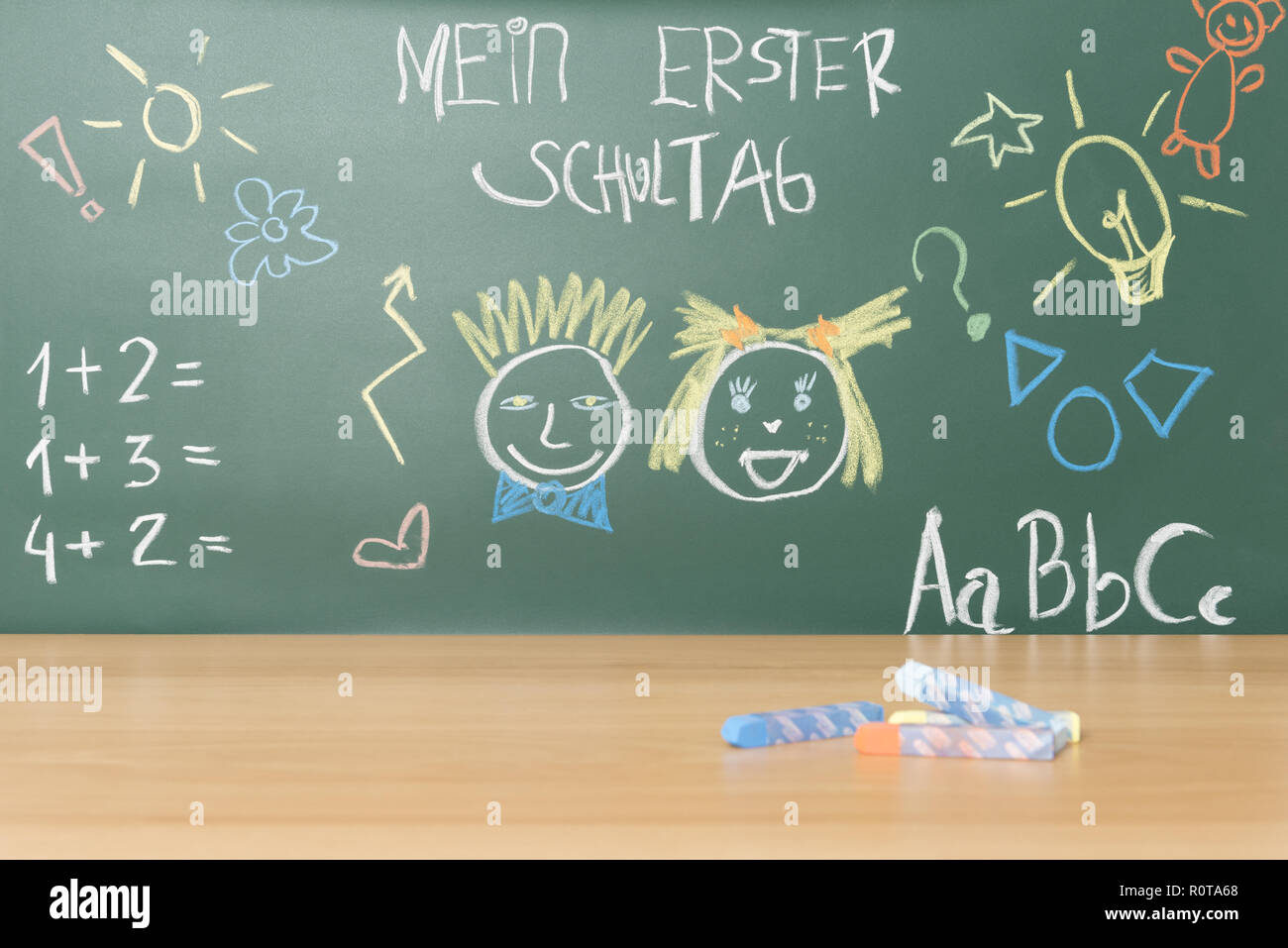 Schultafel Und Kreide Stockfoto Bild 224269648 Alamy