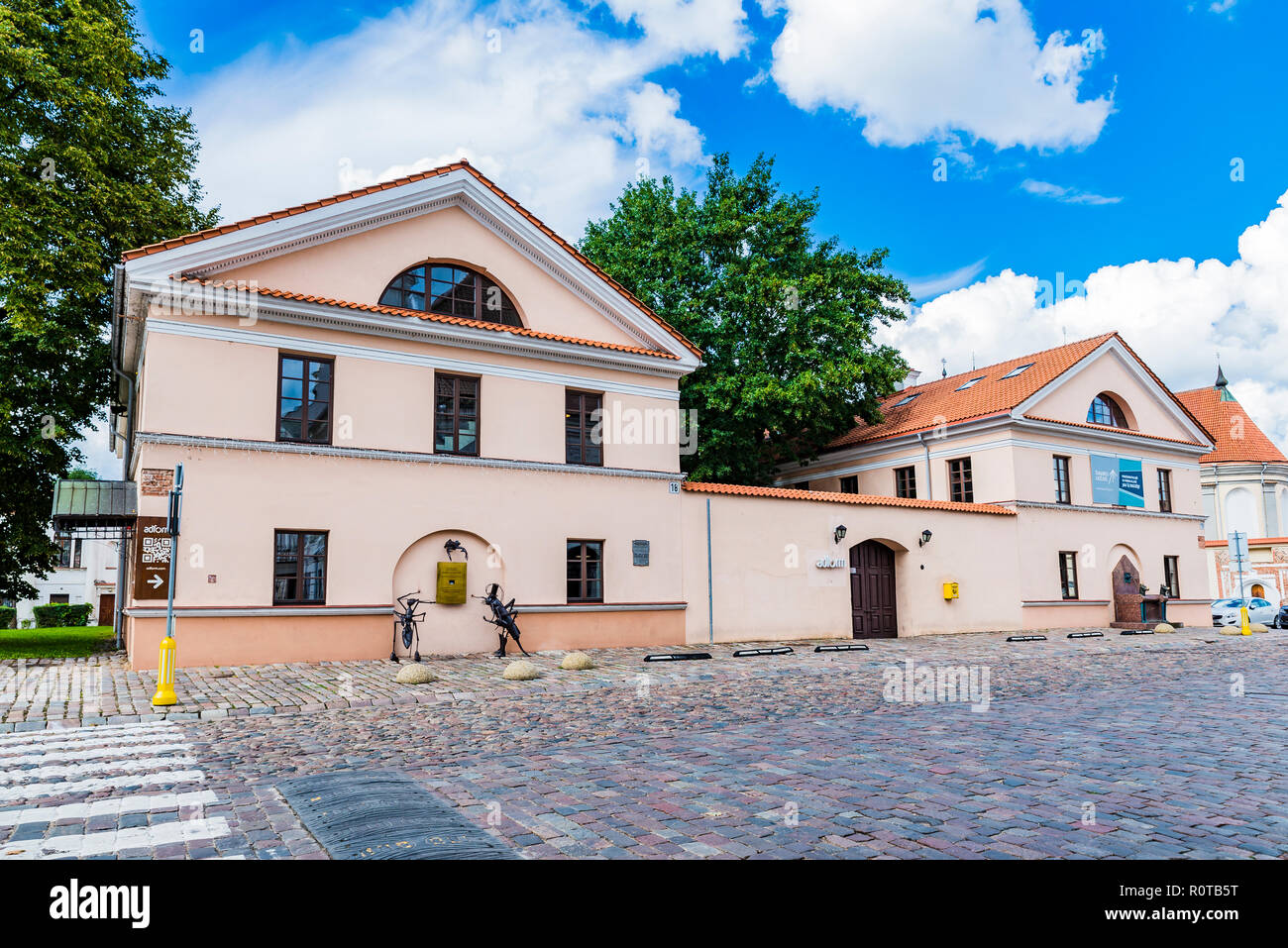 Commemorative Skulptur Ladislaus Starevich. Kaunas, Kaunas, Litauen, Baltikum, Europa. In diesem Gebäude, das Museum der Kaun previusly Stockfoto