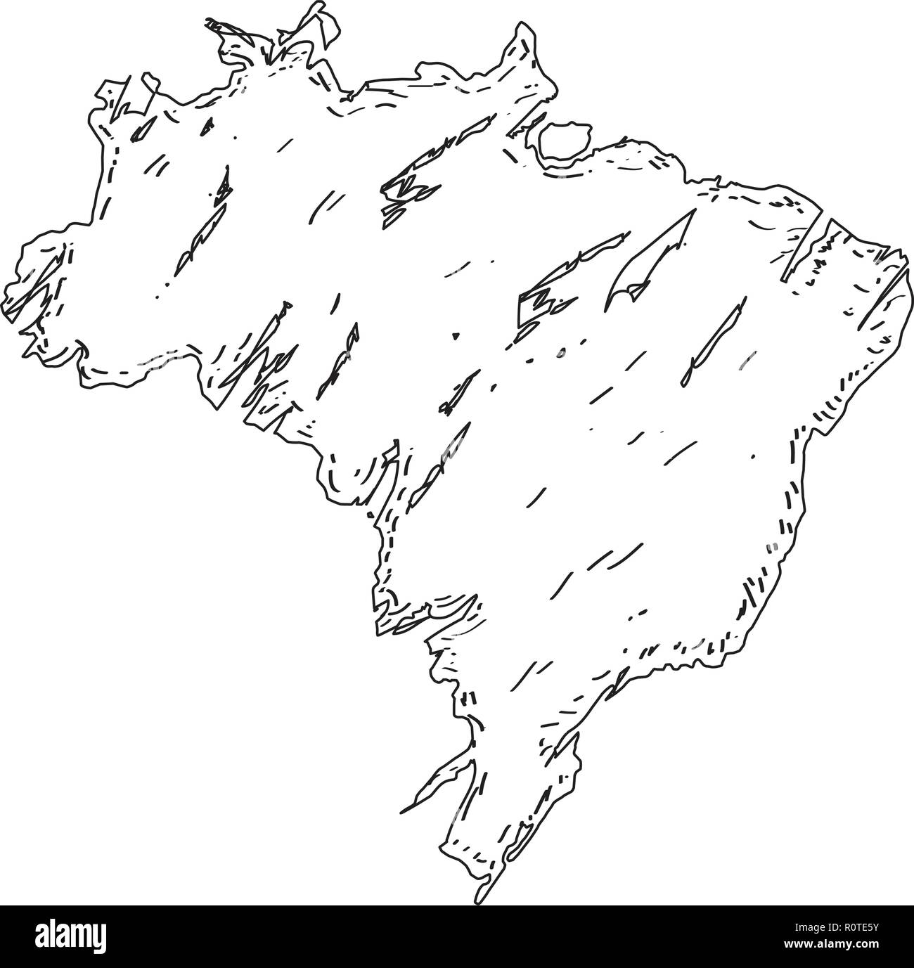 Skizze einer Karte von Brasilien Stock Vektor