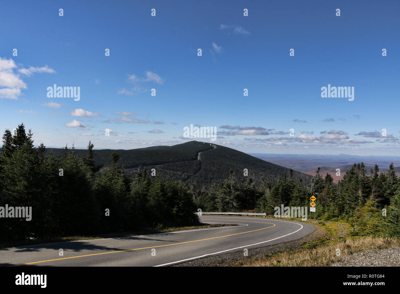 Straße zum Mont Megantic Observatorium - Quebec, Kanada Stockfoto