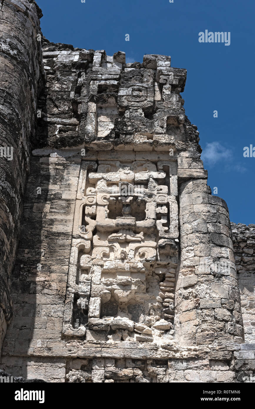 Die Ruinen der antiken Stadt hormiguero, Campeche, Mexiko. Stockfoto