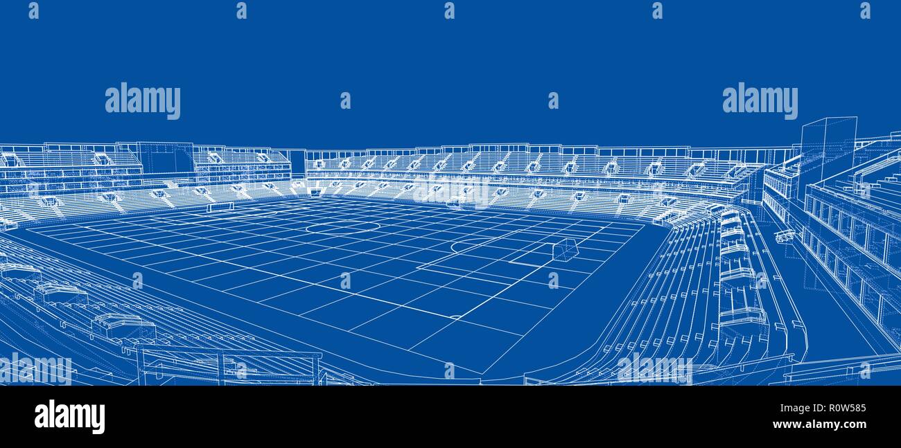 Skizze des Fußball-Stadion Stock Vektor