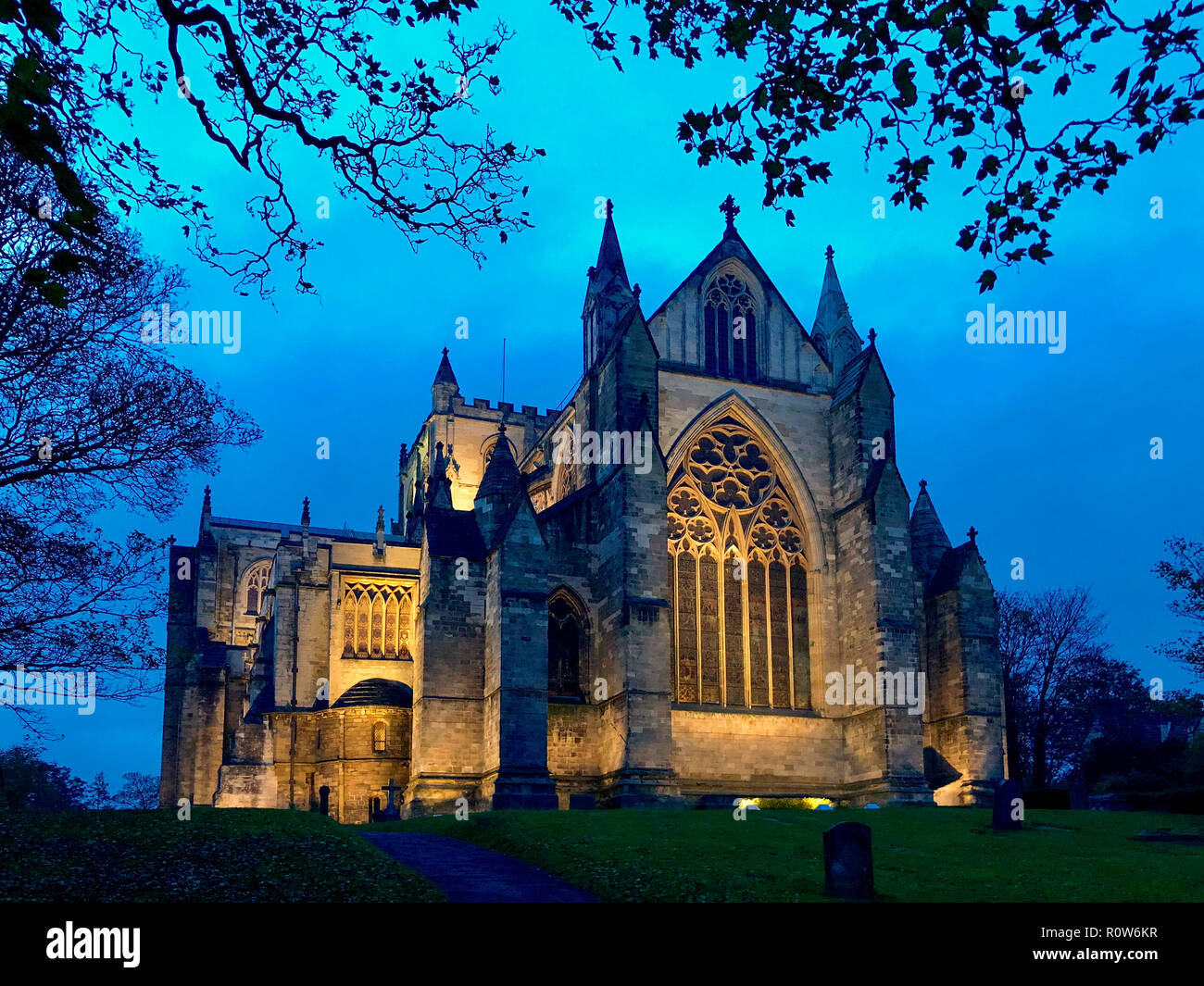 Ripon Kathedrale in der Stadt Ripon in North Yorkshire im Vereinigten Königreich. Stockfoto