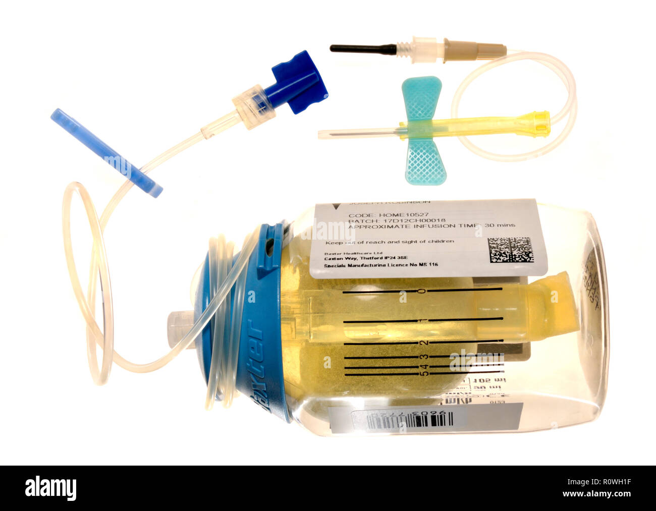 Intravenöse Antibiotika Flasche (Baxter kompatibel) und Delivery System Stockfoto