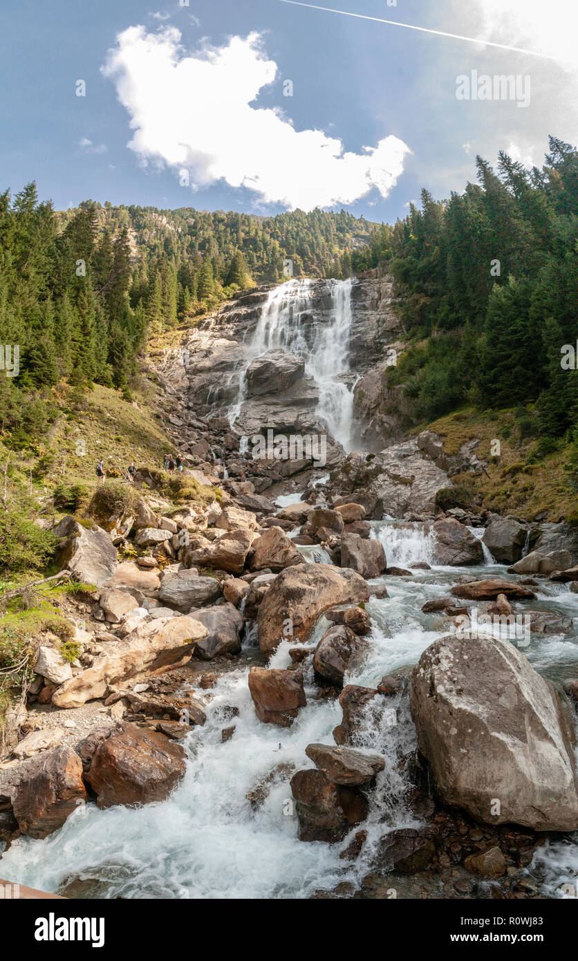 Grawa Wasserfall im Stubaital, Tirol, Österreich Stockfoto