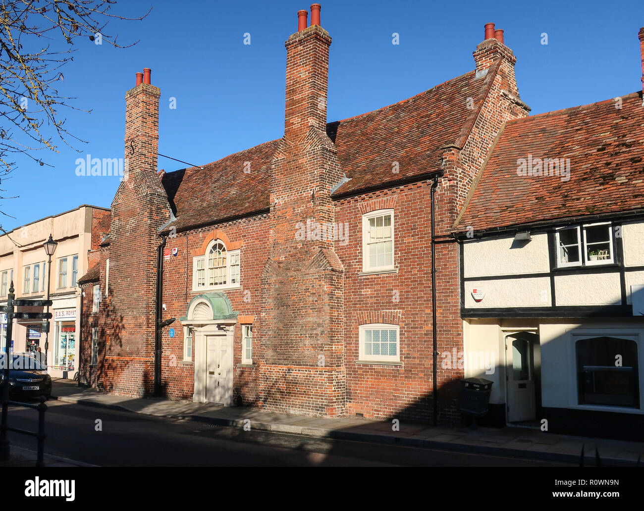 Das alte Schloss, Kneesworth Straße, Royston, Hertfordshire, England, UK Stockfoto