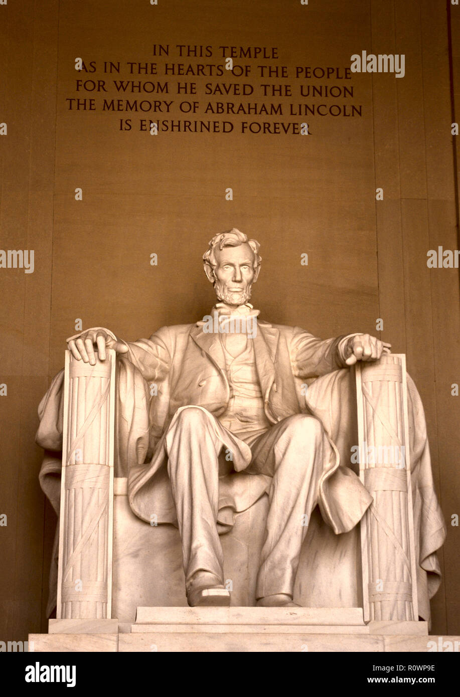 Abraham Lincoln, In diesem Tempel... sepia Stockfoto