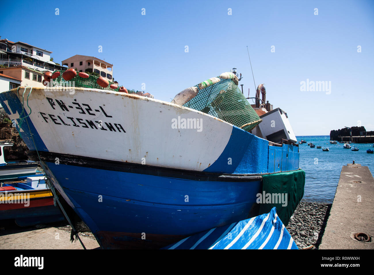 Hafen von Camara de Lobos, Madeira Stockfoto