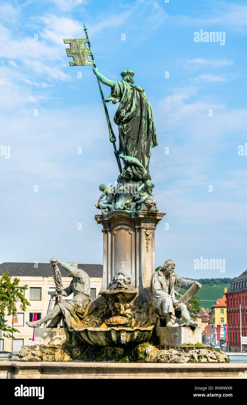 Franken Brunnen an der Würzburger Residenz in Deutschland Stockfoto