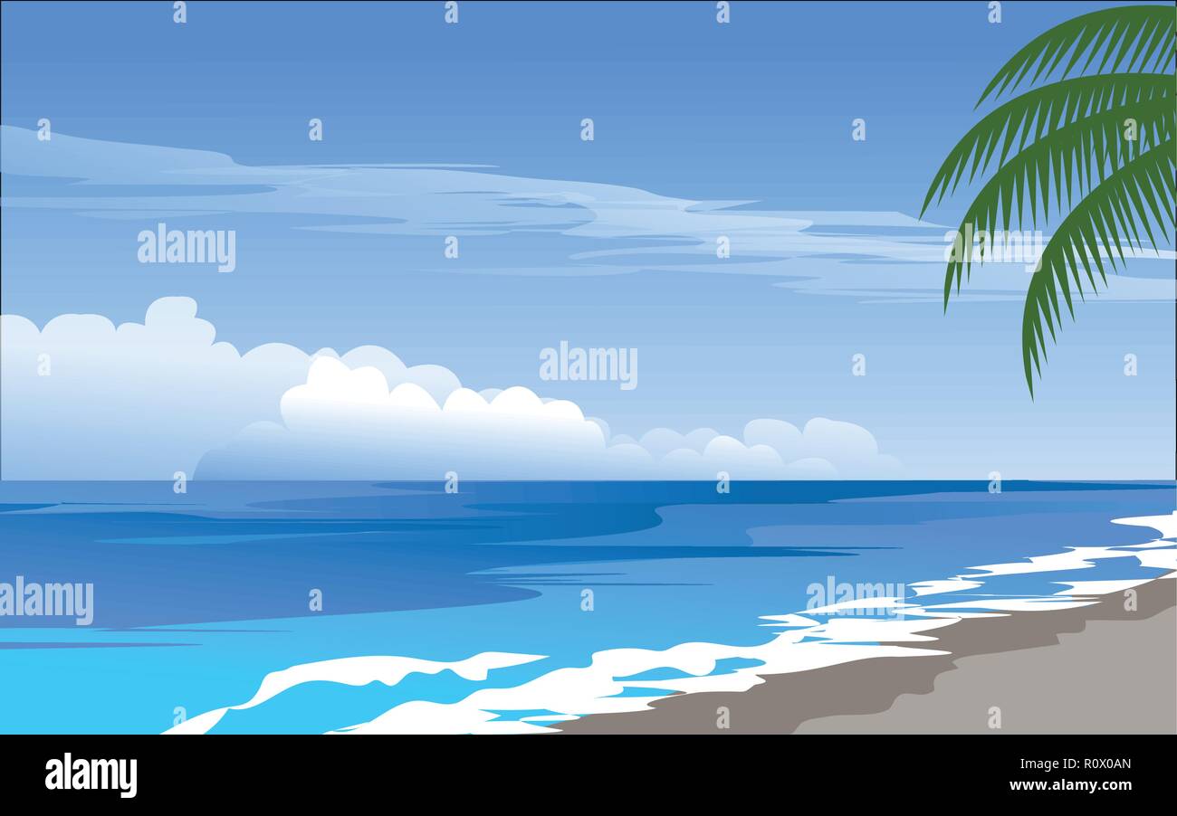Tropical Beach während der sonnigen Tag Stock Vektor