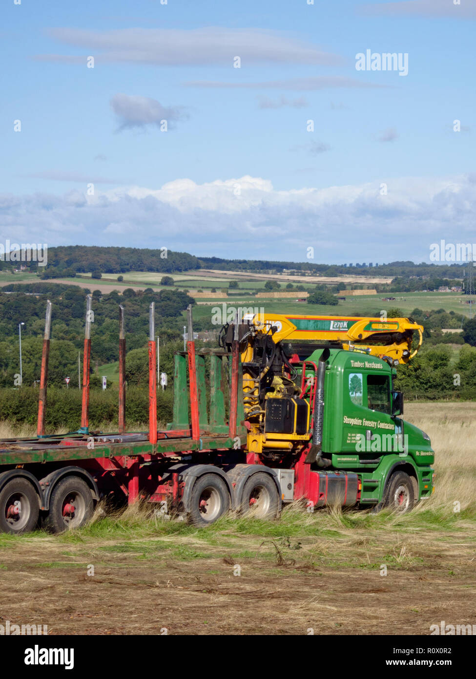 Geringe Belastung Holz oder Holz-Lkw oder Lkw, UK im September Stockfoto