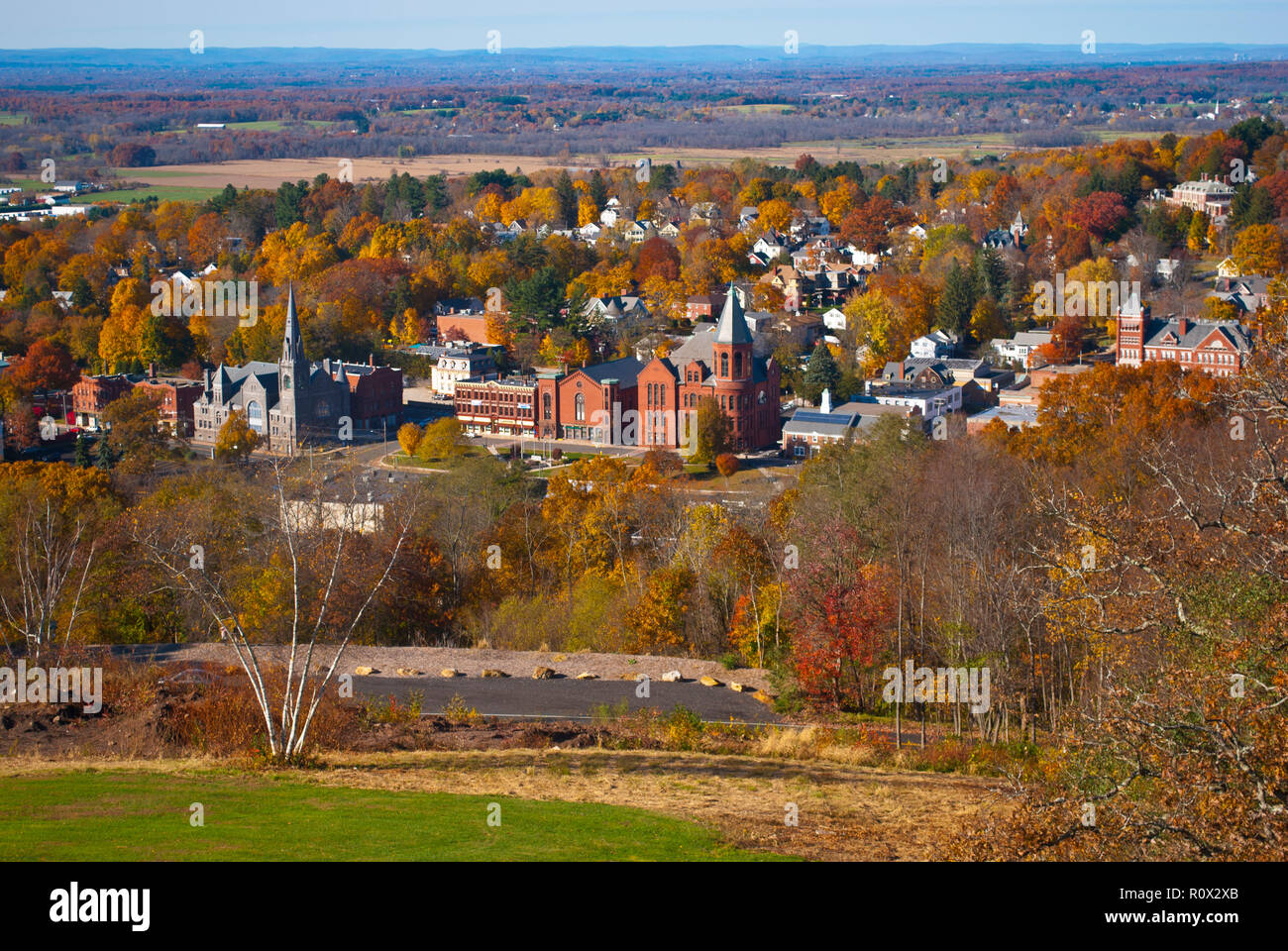 Malerische Vernon und Ellington CT zu Massachusetts Herbst anzeigen Stockfoto