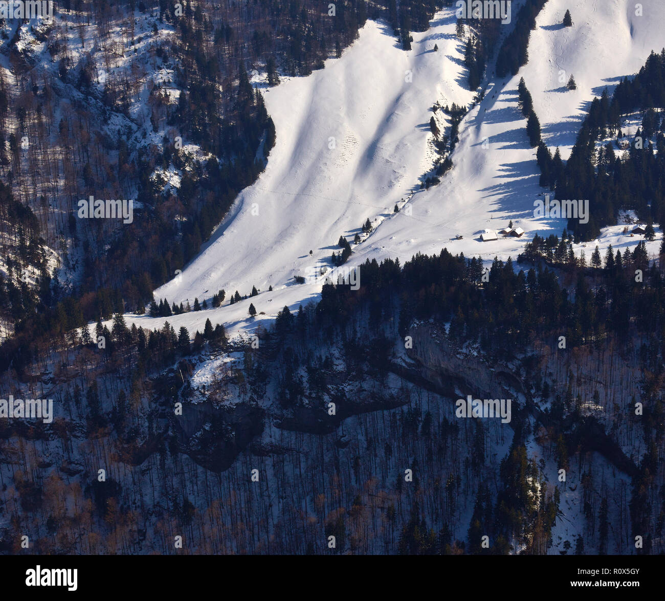 Alpine winter Szene in der Region Appenzell (Alpstein) der Schweiz Stockfoto