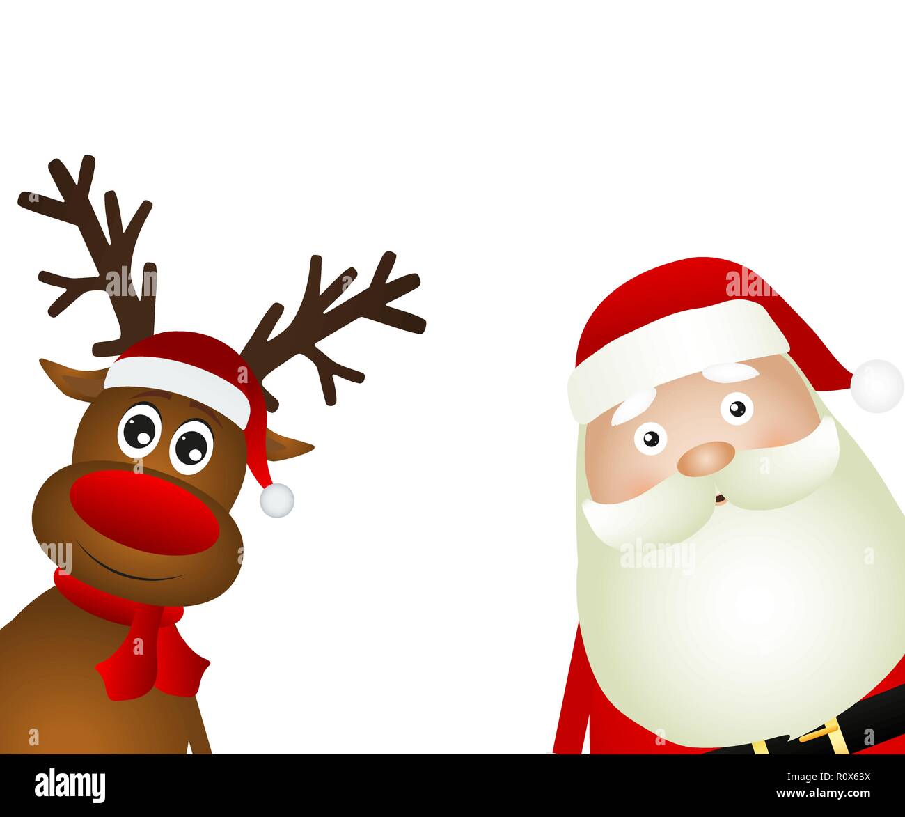 Weihnachtsmann Und Rentier Stock Vektorgrafik Alamy