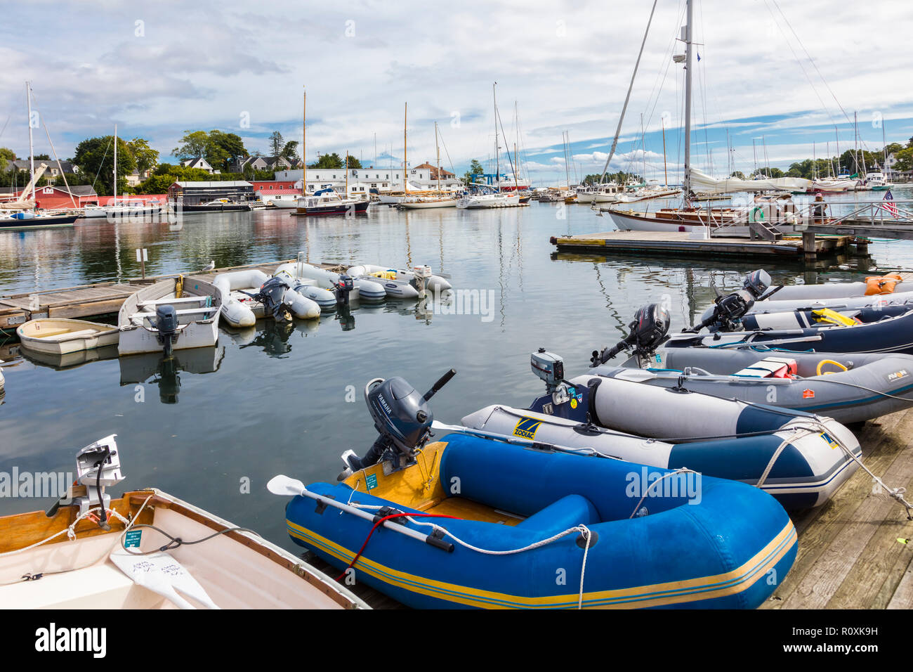Hafen in der touristischen Stadt von Camden am Atlantik Küste von Maine, USA Stockfoto