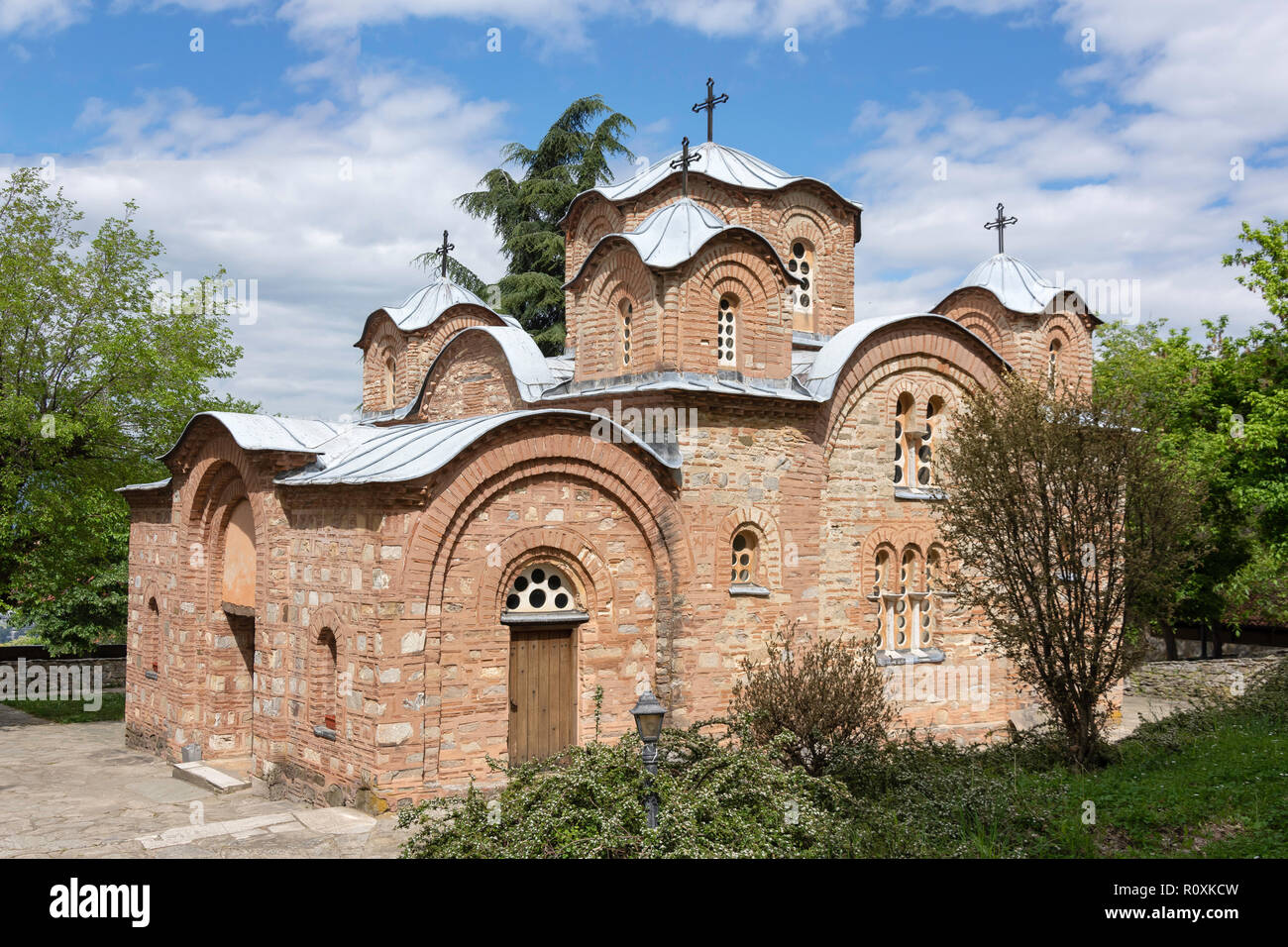 Byzantinische Kirche St. Panteleimon, Gorno Nerezi, Skopje, Skopje Region, Republik Nördlich Mazedonien Stockfoto