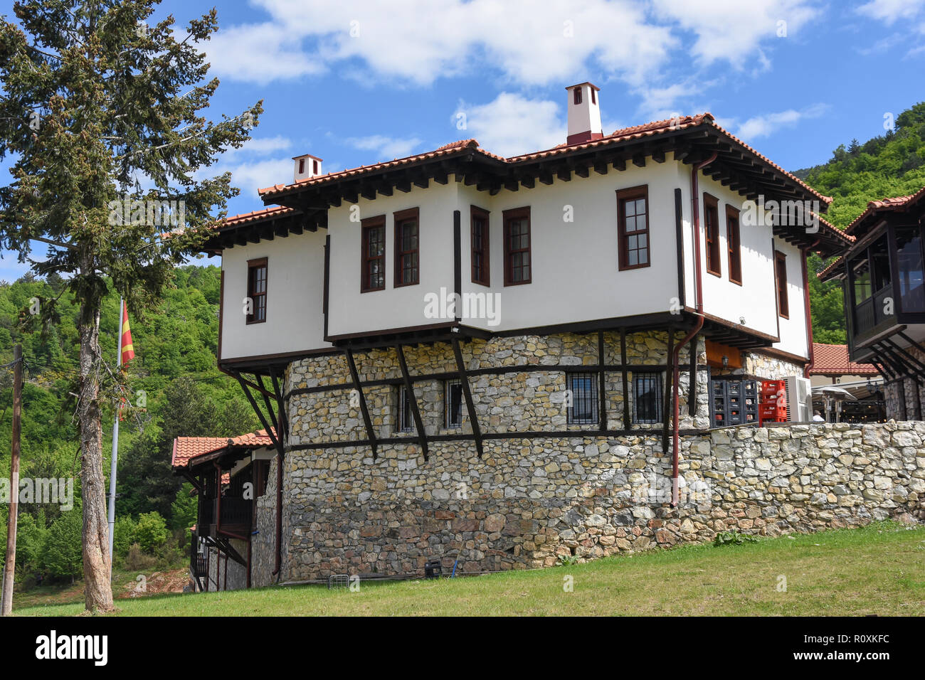 Delcevo Haus, Mazedonisch Village Resort, Gorno Nerezi, Skopje, Skopje Region, Republik Nördlich Mazedonien Stockfoto
