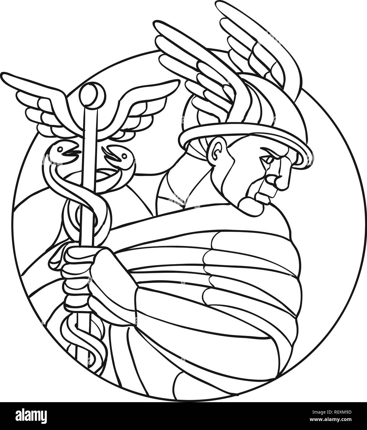 Mosaik low polygon Stil Abbildung von Merkur, dem römischen Gott der Kaufleute, Händler, Reisende, Transporter Dieben und trickbetrügern oder in der Griechischen ersetzen Stock Vektor