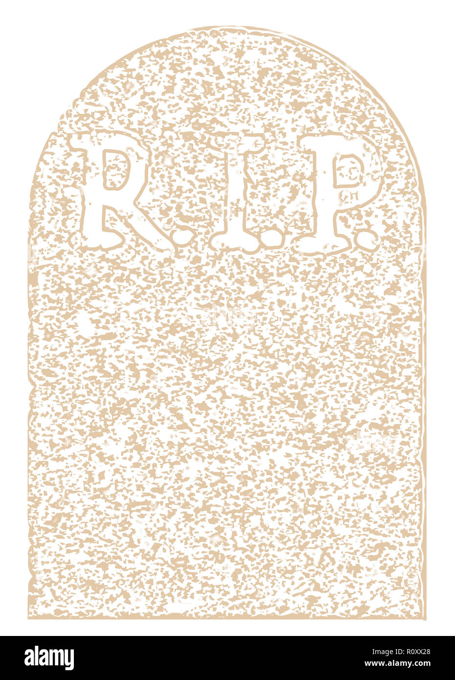 Ein Grabstein mit den Initialen R.I.P. als Hintergrund Stockfoto