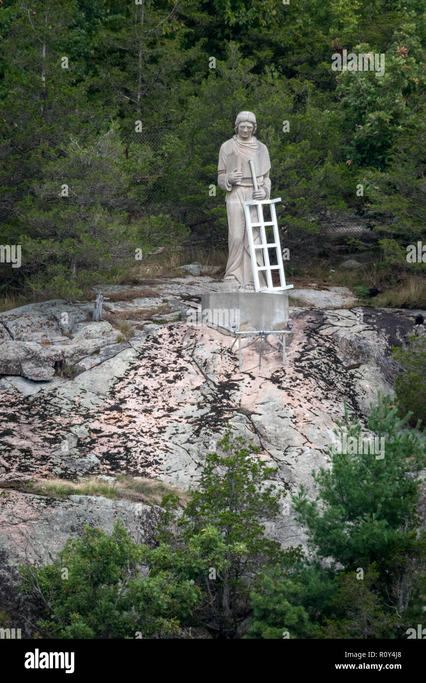 Statue des Hl. Laurentius, tausend Inseln Stockfoto