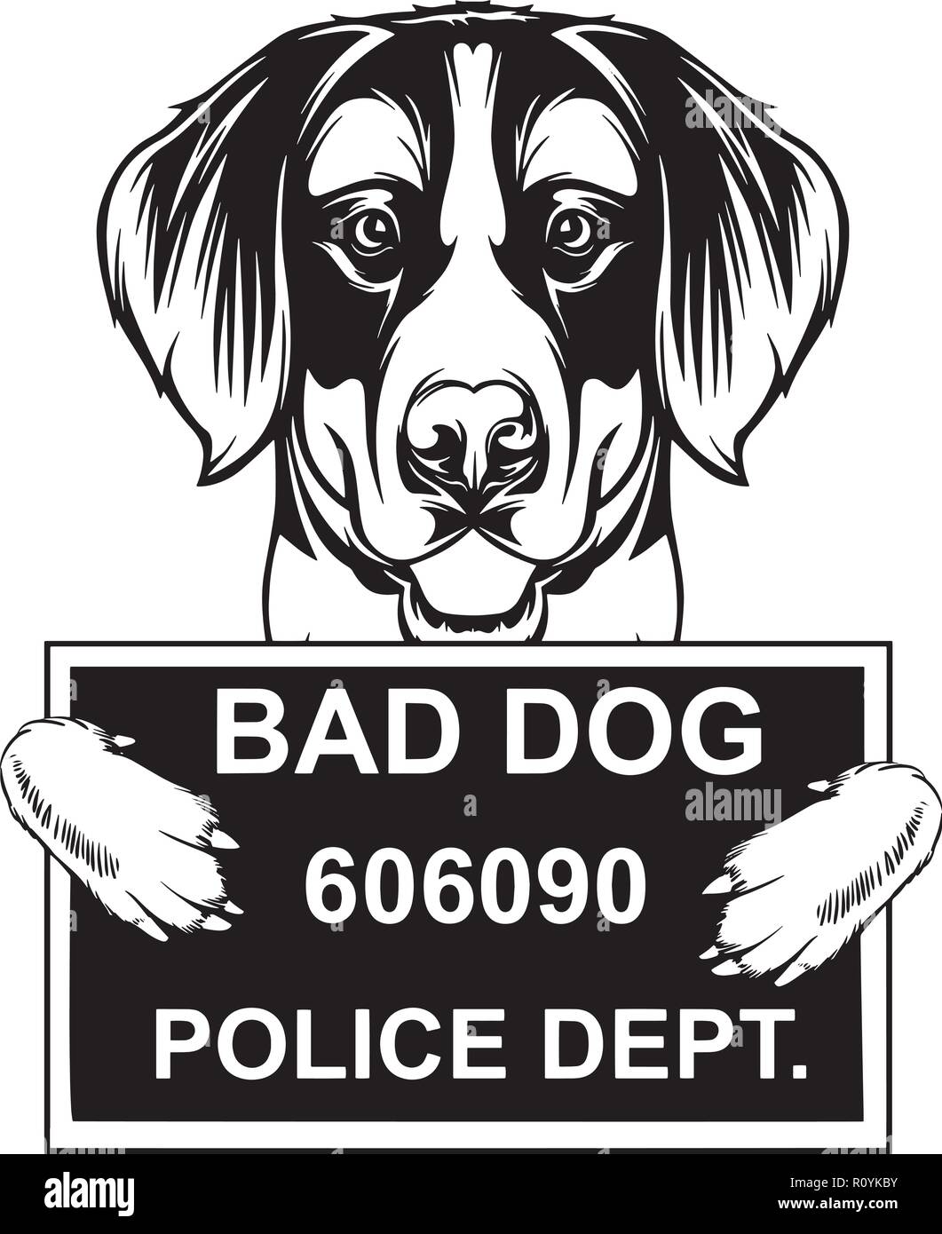 Berner Sennenhund Rasse Kopf isoliert Pedigree Pet Portrait Lächeln glücklich Welpen Gesicht Animal Cartoon Illustration Portrait Kunst Kunstwerk niedliche Design Stock Vektor