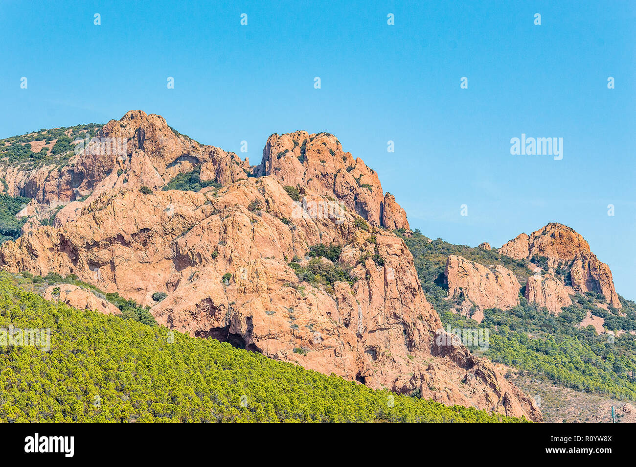 Panoramablick auf den Esterel Naturpark Stockfoto