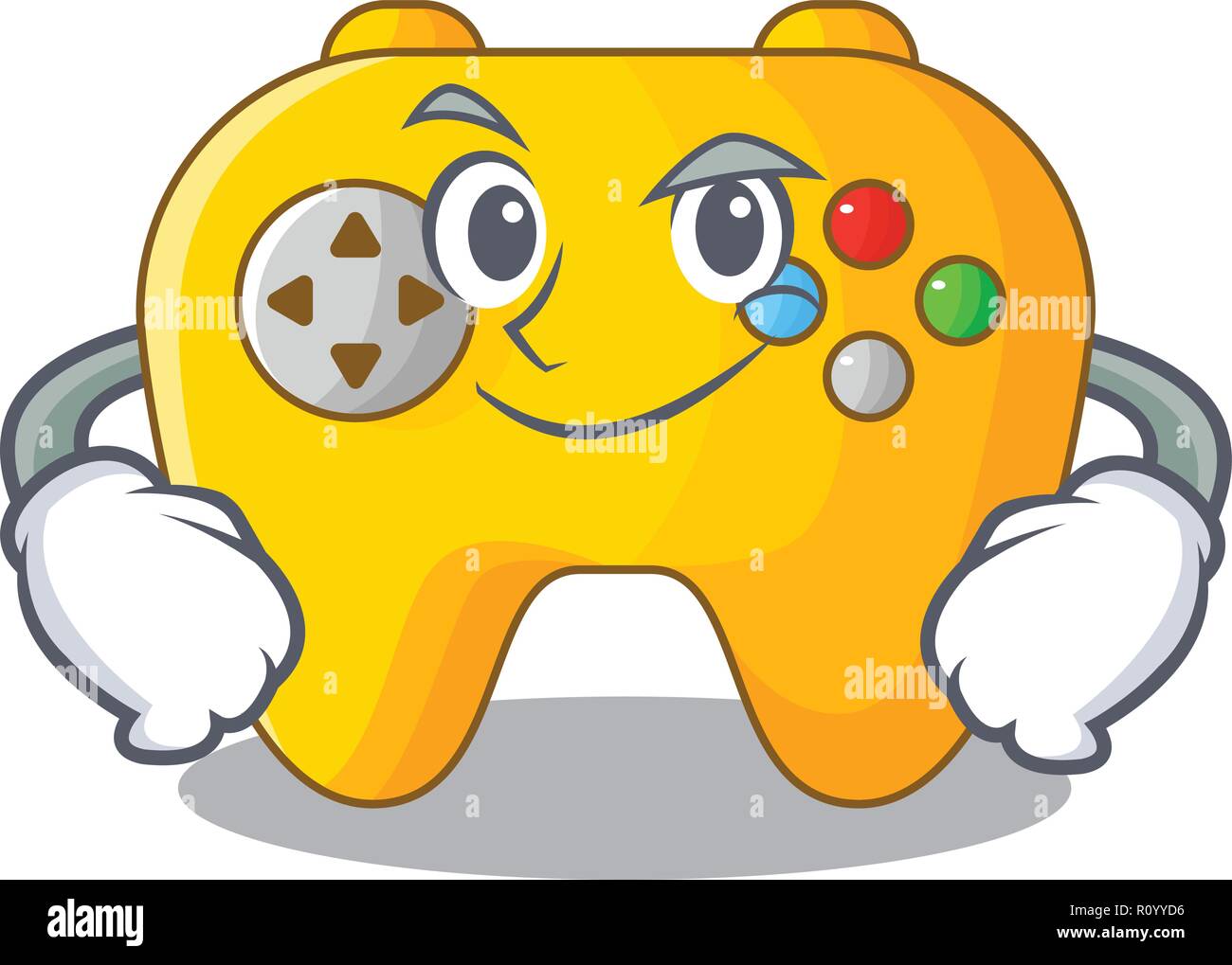 Grinsend Video Game Controller auf einem CHARCTER Stock Vektor